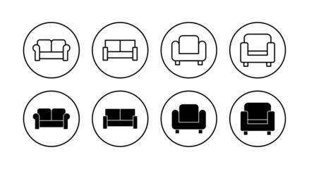Sofa icons set. sofa sign and symbol. furniture icon
