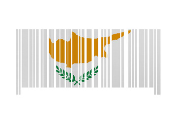 World countries. Bar code decorative on white background. Made in Cyprus