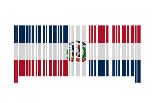 World countries. Bar code decorative on white background. Made in Dominican Republic