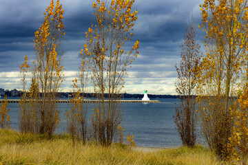 Burlington Canal Pier Lighthouse, in Hamilton, just in the entrance of Burlington bay and by...