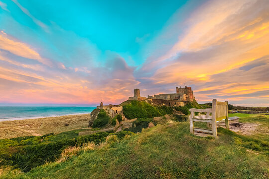 Spectacular views on the Northumberland coastline, England	