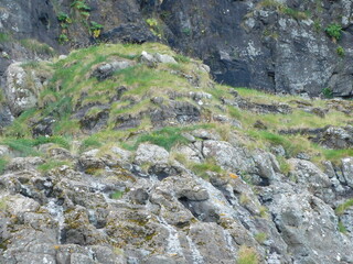 The beautiful Atlantic coastline and islets on the Faroe Islands