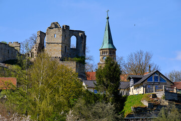 Ruine Altenstein in Altenstein, Markt Maroldsweisach, Naturpark Ha&szlig;berge, Landkreis Hassberge, Unterfranken, Franken, Bayern, Deutschland
