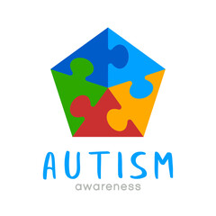 World autism awareness day. World autism awareness month. Colorful puzzle vector design symbol, sign. Symbol of autism. Medical flat illustration. Health care. Puzzle design