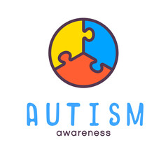 World autism awareness day. World autism awareness month. Colorful puzzle vector design symbol, sign. Symbol of autism. Medical flat illustration. Health care. Puzzle design