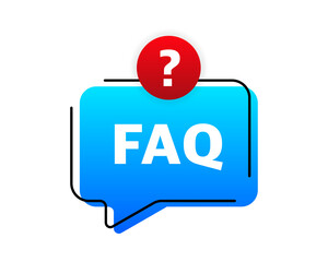FAQ or frequently asked question banner. Vector illustration.