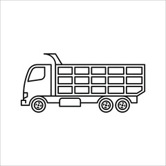 dump truck simple icon. Vector simple Illustration on white background.