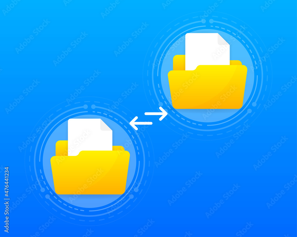 Poster file transfer encrypted form. concept for remote connection between two folders. cloud concept based