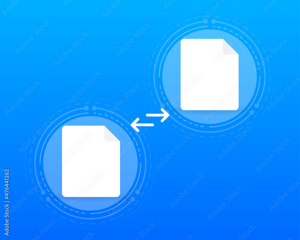 Poster file transfer encrypted form. concept for remote connection between two folders. cloud concept based