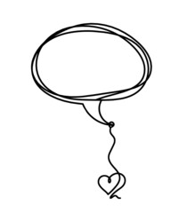 	
Comment bubble with signs as line drawing on white background. Vector
