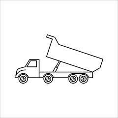 dump truck simple icon. Vector simple Illustration on white background.
