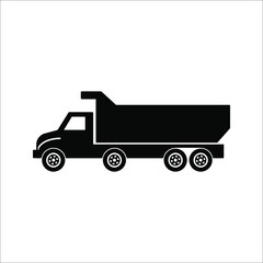 dump truck simple icon. Vector simple Illustration on white background.