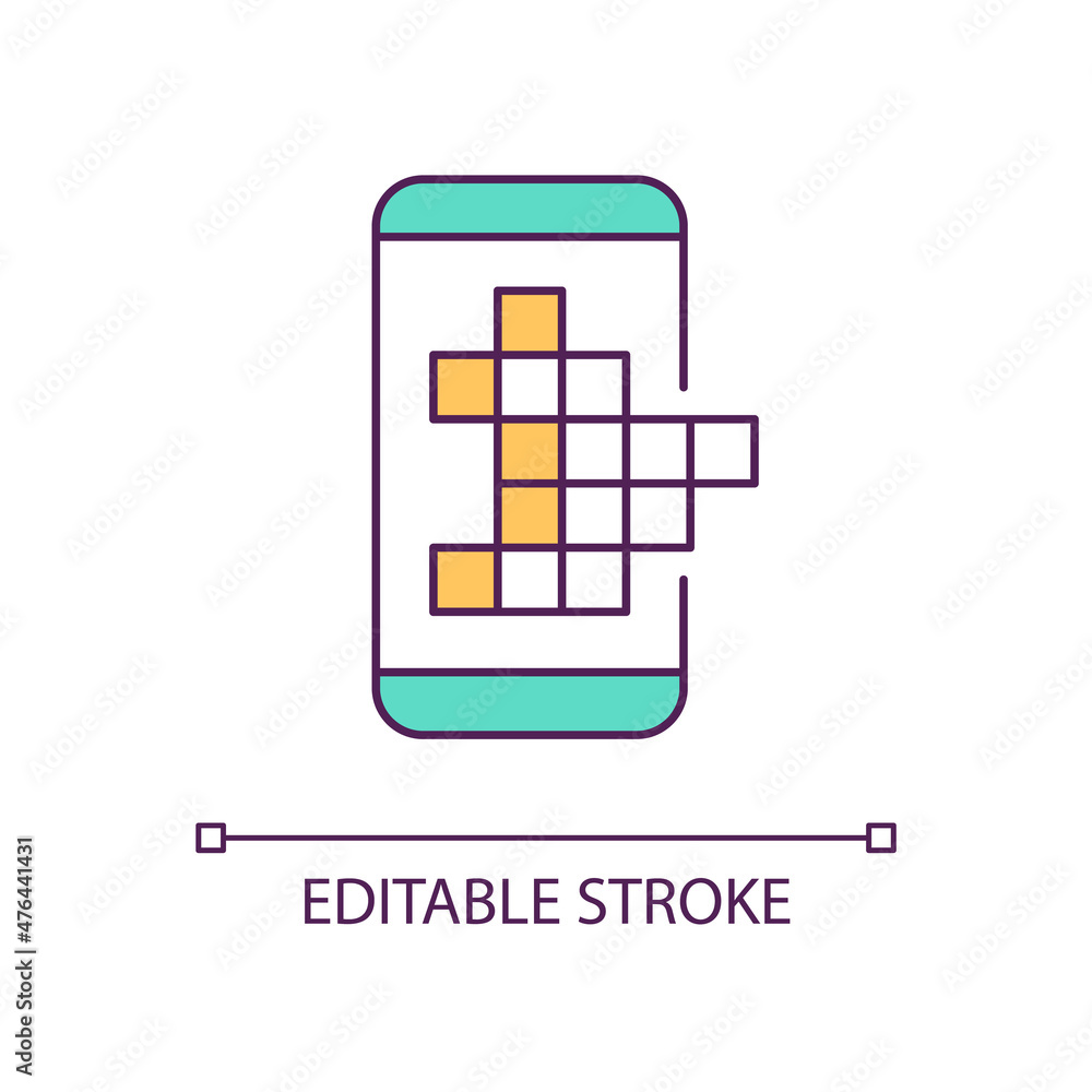 Poster solve crossword puzzle rgb color icon. brain training game. exercise for mind development. isolated 
