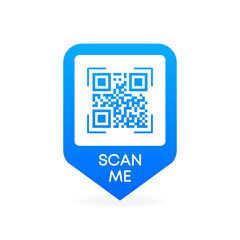 QR code scan for smartphone. QR code for mobile app and payment. Qr code frame vector template marker point. Vector illustration.