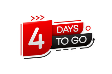 4 Days Left Banner. Geometry Banner for business, marketing and advertising. Vector illustration.