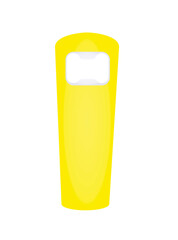 Yellow bottle opener. vector illustration