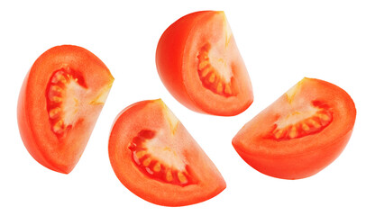 set of tomato slices isolated on white