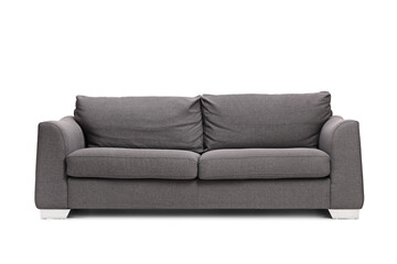 Studio shot of a grey sofa