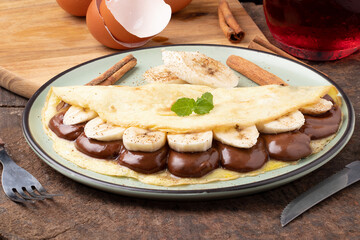 Crepioca, traditional Brazilian dessert made with tapioca and egg.