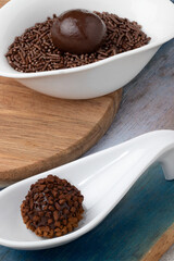 Brazilian chocolate dessert brigadier (brigadeiro).