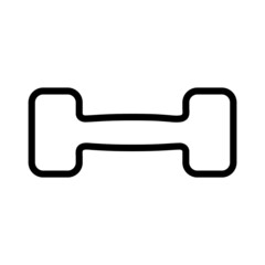 Dumbbell line icon, weights vector logo isolated on white background