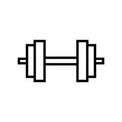 Dumbbell line icon, weights vector logo isolated on white background