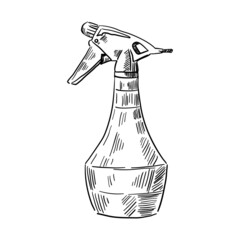 Vector illustration, sanitizer, spray bottle isolated on white background.