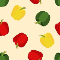 Seamless pattern with peppers. Vegetables pattern