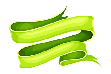 Retro green blank ribbon banner vector illustration on white background