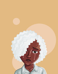 Cartoon Female portrait. Woman avatar. Vector character. Girl portrait