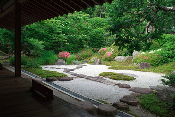 Traditional dry landscape garden at Jomyoji Temple in Kamakura　...