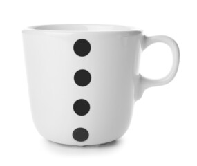 Cup of hot chocolate on white background