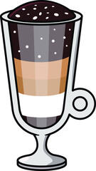 Vector illustration of coffee latte in glass