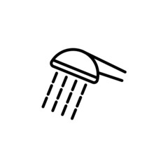 Line shower icon isolated on white background. Outline bathroom symbols for website design, mobile application. Eps10.