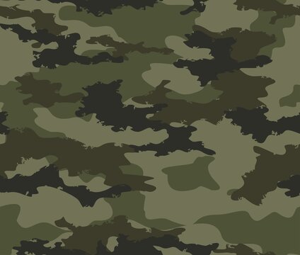 
Vector camouflage military texture, seamless trendy army pattern. Forest background.