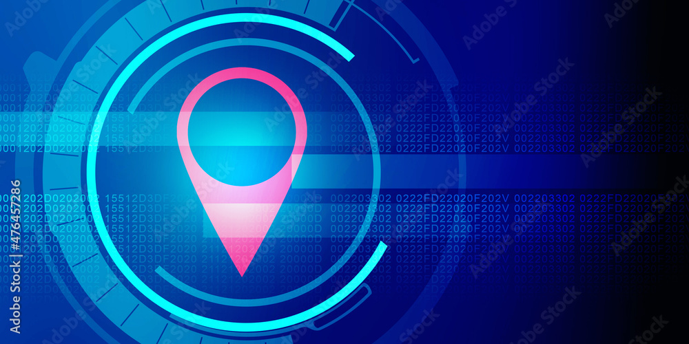 Poster 2d rendering red map pointer
