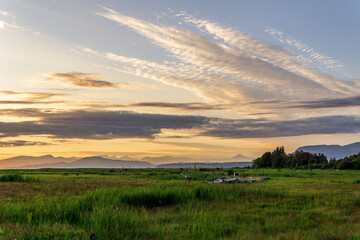 Sturgeon Banks Natural Area awesome sunset time with clouds