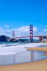 Papier Peint photo Plage de Baker, San Francisco Vue imprenable sur le Golden Gate Bridge de Baker Beach, San Francisco, Californie, USA