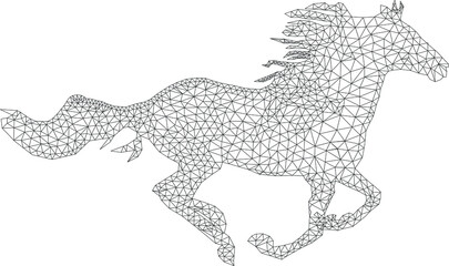 low poly vector illustration of Horse.