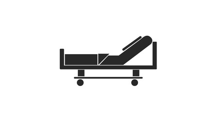 Hospital Bed Icon. Vector flat isolated illustration