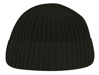 Black  winter hat. vector illustration