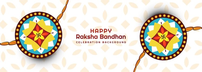 Decorated rakhi for raksha bandhan banner card background