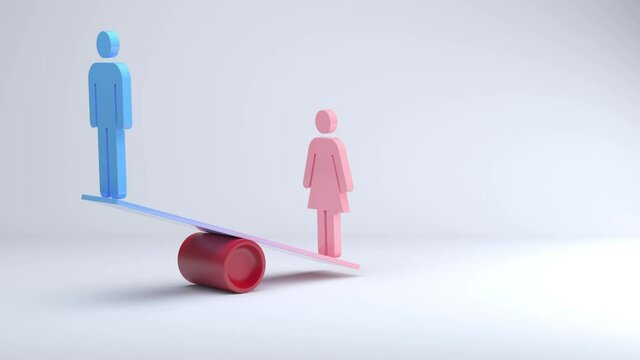 Man & Women Pictogram. Gender Equity Concept. 3d Rendering