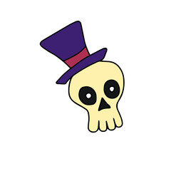 Vector children's design for backgrounds and fabrics, postcards.Funny Halloween party,pumpkin, ghost,skull,broom,bat,voodoo doll,Cauldron,witch hat