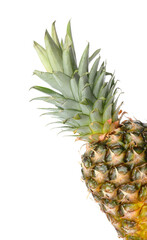 Fresh ripe pineapple isolated on white background, closeup