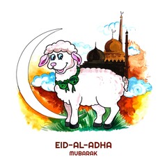 Eid al-Adha greeting card for muslim holiday background