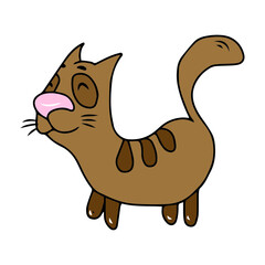 Vector children's design for backgrounds and fabrics, postcards.Funny funny cat