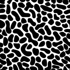 Black and white curvy shapes vector pattern.
Seamless pebble texture. 