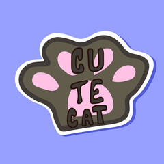 Vector children's design for backgrounds and fabrics, postcards.Funny funny cat