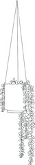 Isolated vector house plant. Hand drawn hanging plant sketch.